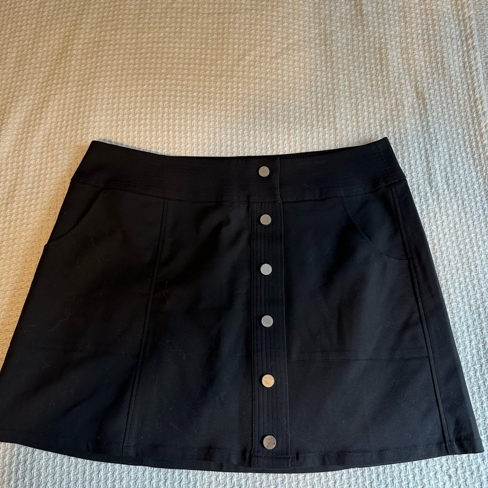 Express Black Button-Front Skirt - image 2